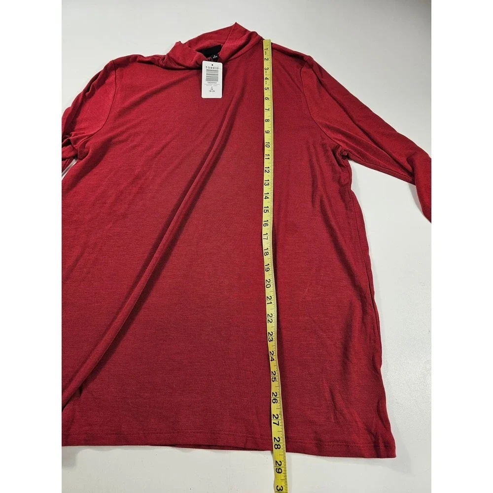 NWT torrid plus size mock neck red long sleeve layering blouse 2X 18-20